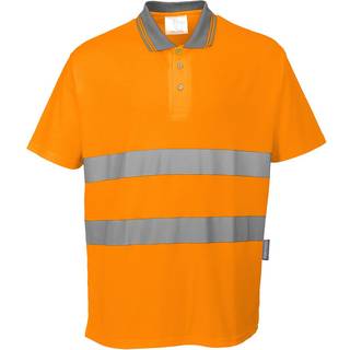 Comfort polo i bomuld - Orange (Størrelse: S)