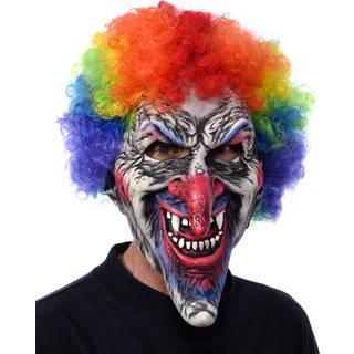 Horror Clown Maske mit Rainbow Afro