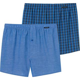 Schiesser Herren Boxershorts blau Reine Baumwolle Gestreift