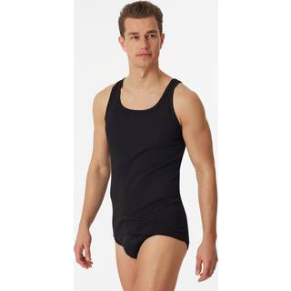 Schiesser Herren Feinripp Shirt schwarz Reine Baumwolle unifarben