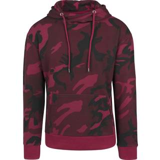 Urban Classics Camo Hoodie Høj hals Bordeaux camo