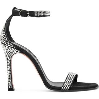 Amina Muaddi Kim crystal-embellished suede sandals - black - EU 35.5