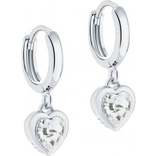Ted Baker Silver Crystal Heart Huggie Earrings