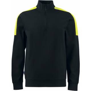 ProJob 642128 2128 sweatshirt ½ zip / Arbejdstrøje Sort/Gul M