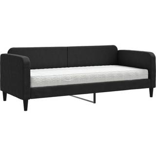 Daybed Stof Sort - med madras / 80 x 200 cm