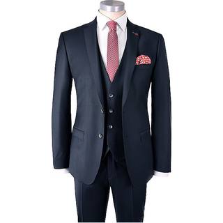 ROY ROBSON Herren Weste blau meliert Slim Fit