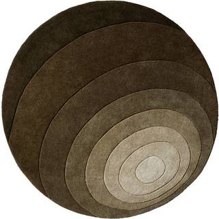 Verpan - Luna Rug Ø120, Dark Green, 100% New Zealand Wool, Hand tufted - Mønstrede tæpper - Verner Panton - Grøn