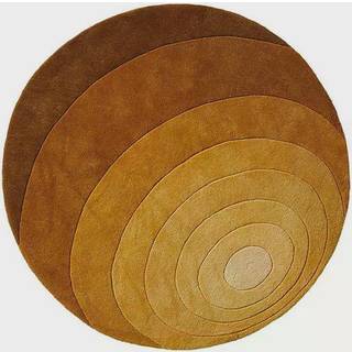 Verpan - Luna Rug Ø120, Dark Yellow, 100% New Zealand Wool, Hand tufted - Mønstrede tæpper - Verner Panton - Gul