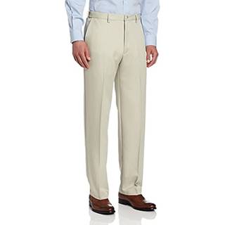 Haggar mens cool 18 stria dold utbyggbar midjeband vanlig främre casual byxor sträng beige 44w x 30l US