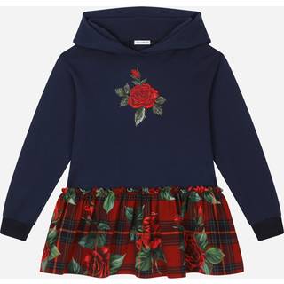 Dolce&Gabbana Kids Rose printed sweatshirt dress - blue - Y 2