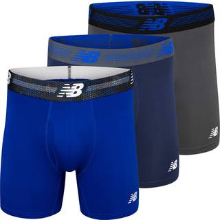 New Balance Herre 6-tommer boksershorts - frontåbning med lomme, åndbar polyester-spandex-ydeevne, 3-pak, Stor