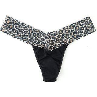 Hanky Panky Classic Cotton Low Rise Thong - Black pattern-2 - One Size