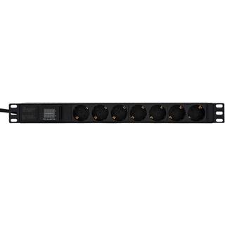 Prokord 19" Powersocket 7xoutlets 2m Black V/a Meter
