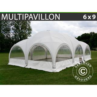Partytelt Festtelt Multipavillon /Havepavillon 6x9m, Hvid