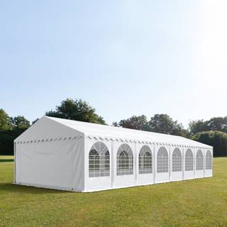 5x16m, Partytelt, PVC-teltdug, hvid, med bundramme - (38525)
