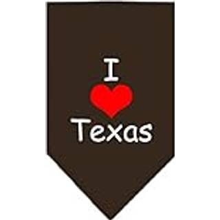 Mirage Pet Products I Heart Texas Screen Print Bandana til kæledyr Lille kakao