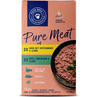 Pets Deli Pure Meat Multipack vådfoder til katte med and og kylling 184.22 DKK/1 kg