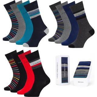 Calvin Klein 4-pak David Crew Socks Gift Box - Black/Red - One Size * Kampagne *