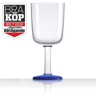 Vinglas i plast Palm Verre à Vin Bleu Marine, non-slip, transparent/blå, 30 cl