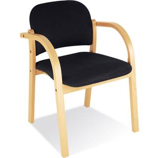 Elva konferencestol med bøg stel og sort stof