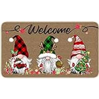 Trewave Christmas Welcome Decorative Doormat Christmas Gnome Tomte Door Mat Non Slip Rubber Backing Doormat Outdoor Indendoor Entrance Doormat ho