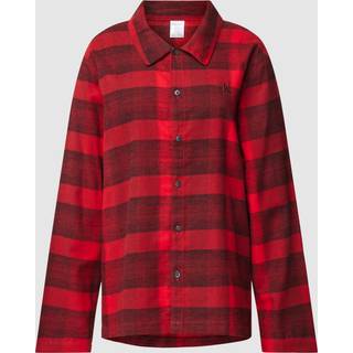 Calvin Klein Long Sleeve Button Down Flannel - Black/Red - Medium