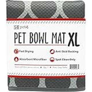 S&T Inc. Microfiber XL Pet Bowl Foding Mat Anti-Skid og Absorbent 16 tommer x 27,5 tommer gr? spalter