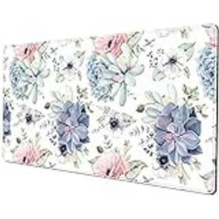 Akvarel sukkulenter skrivebordsm?tte planter sukkulente roser skrivebord pad beskytter stor spil mus pude stabil gummi basismousepad med syede ka