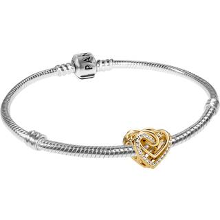 Pandora 41746 Damen-Armband Silber 925 Verschlungenes Herz Goldfarben
