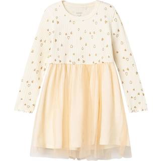Name It Buttercream Gold Glitter Kjole