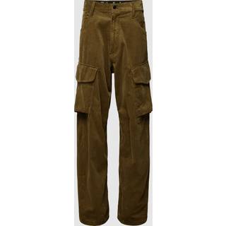 Cargo Cord 3D Boyfriend Pants - Green - Women