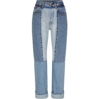 Victoria Beckham Paneled high-rise straight jeans - blue - 26