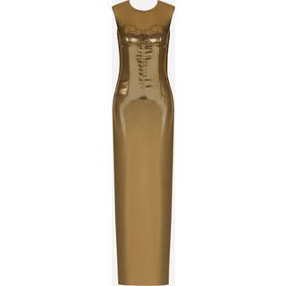 Dolce&Gabbana Foiled satin maxi dress - gold - XL