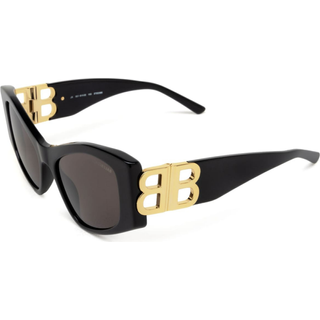 Balenciaga Kvinde Balenciaga BB0287S 001 Solbriller Acetat Sort Grå Cat Eye Normal