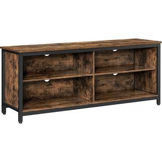 Vasagle TV Stand, 4 cubby tv-kabinet til op til 65-tommer tv, tv-bordsenhed med justerbare hylder og kabelforvaltning, industriel, rustik brun og sort