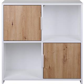 Pepeto reol 2 låger, 2 hylder hvid, Artisan eg dekor.