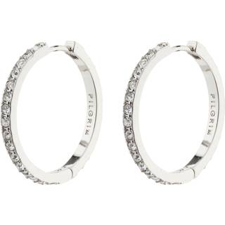 Pilgrim EBNA store krystal hoops sølvbelagt