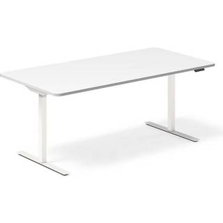 Office hæve-sænkebord 180x80cm hvid med hvid stel