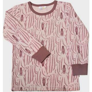 Bluse sart rosa uld-bomuld med Zebraprint