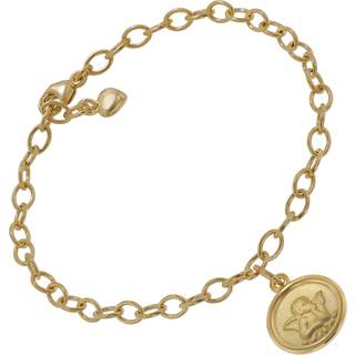 trendor 51202 Armband mit Engel-Anhänger 925 Silber Goldplattiert 17 cm