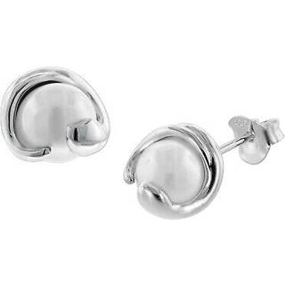 trendor 08778 Damen Ohrringe Silber 925 Ohrstecker Weiße Glasperle