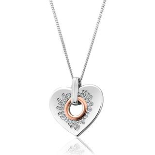 Cariad® Sterling Silver Sparkle Big Heart Pendant with Topaz