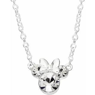Disney Silver Crystal Minnie Mouse Necklace - Silver - 45cm