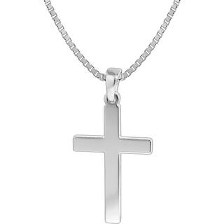 trendor 35844 Herren-Halskette mit Kreuz-Anhänger Silber 925