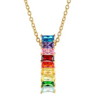 trendor 41670 Damen-Halskette 925 Silber Vergoldet Zirkonia Collier