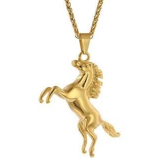 trendor 75886 Herren-Halskette Pferd Gold auf Edelstahl