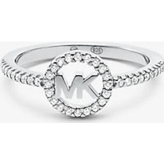 MK Precious Metal Plated Sterling-Silver Logo Ring - Silver - Michael Kors - EU 56