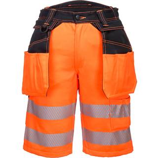PW3 Hi-Vis Shorts med hængelommer - Orange/Sort (Størrelse: 41)