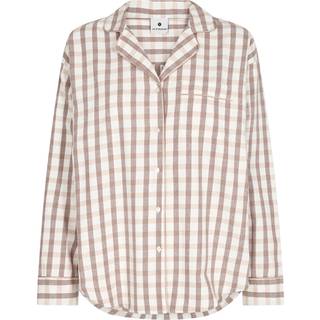Ternet pyjamasskjorte, dame, JBS of Denmark, brun, str. small