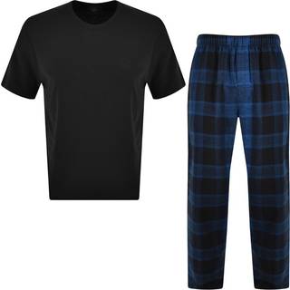 Calvin Klein Pure Flannel Short Sleeve Pyjamas - Black/Blue - Medium